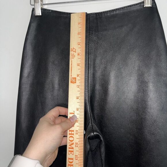 Isabel Women's Leather Pants size 2 Black Stretchy back Night Out Career - Picture 5 of 10